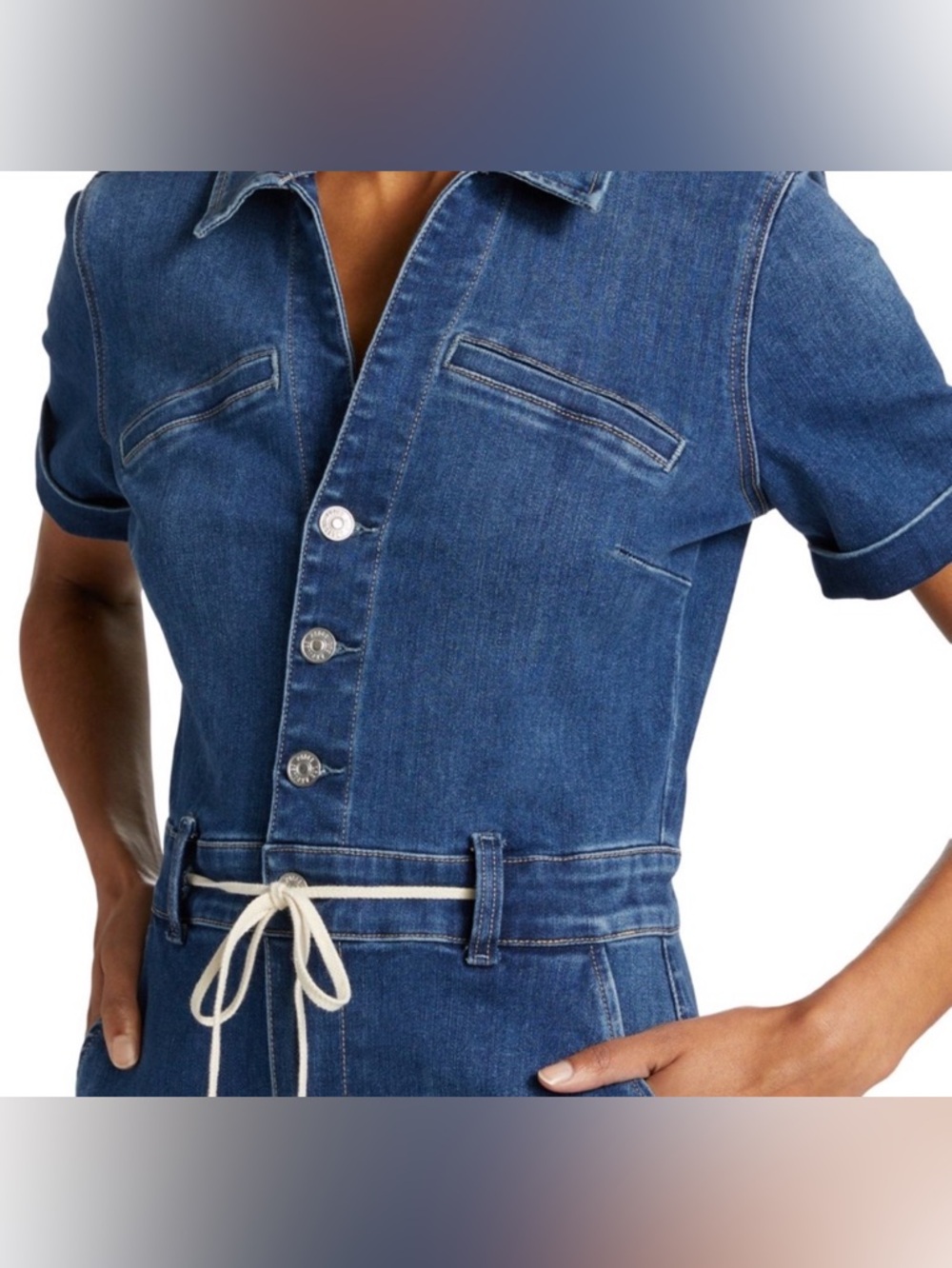 Paige Jeans Carly Denim Jumpsuit size 8 Medium - Picture 2 of 10